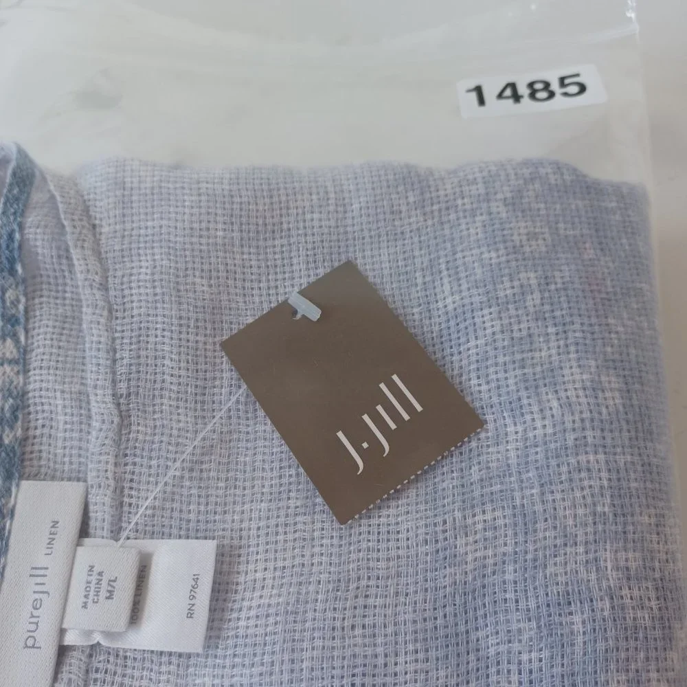 J Jill Pure Jill Ombre Linen Airy-Weave Poncho Size M/L NEW - Picture 12 of 14